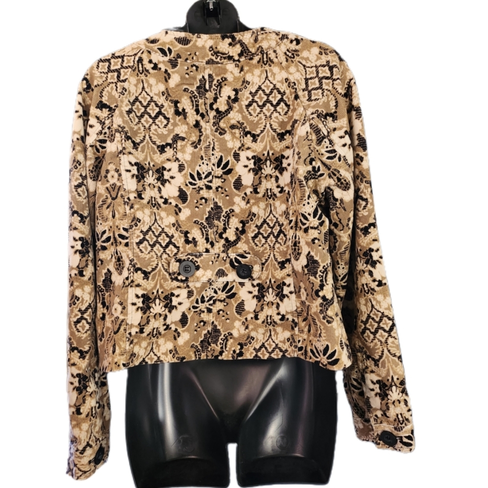 CHARTER CLUB PETITE ABSTRACT PRINT CROPPED CORDUROY JACKET NWOT - Picture 3 of 4